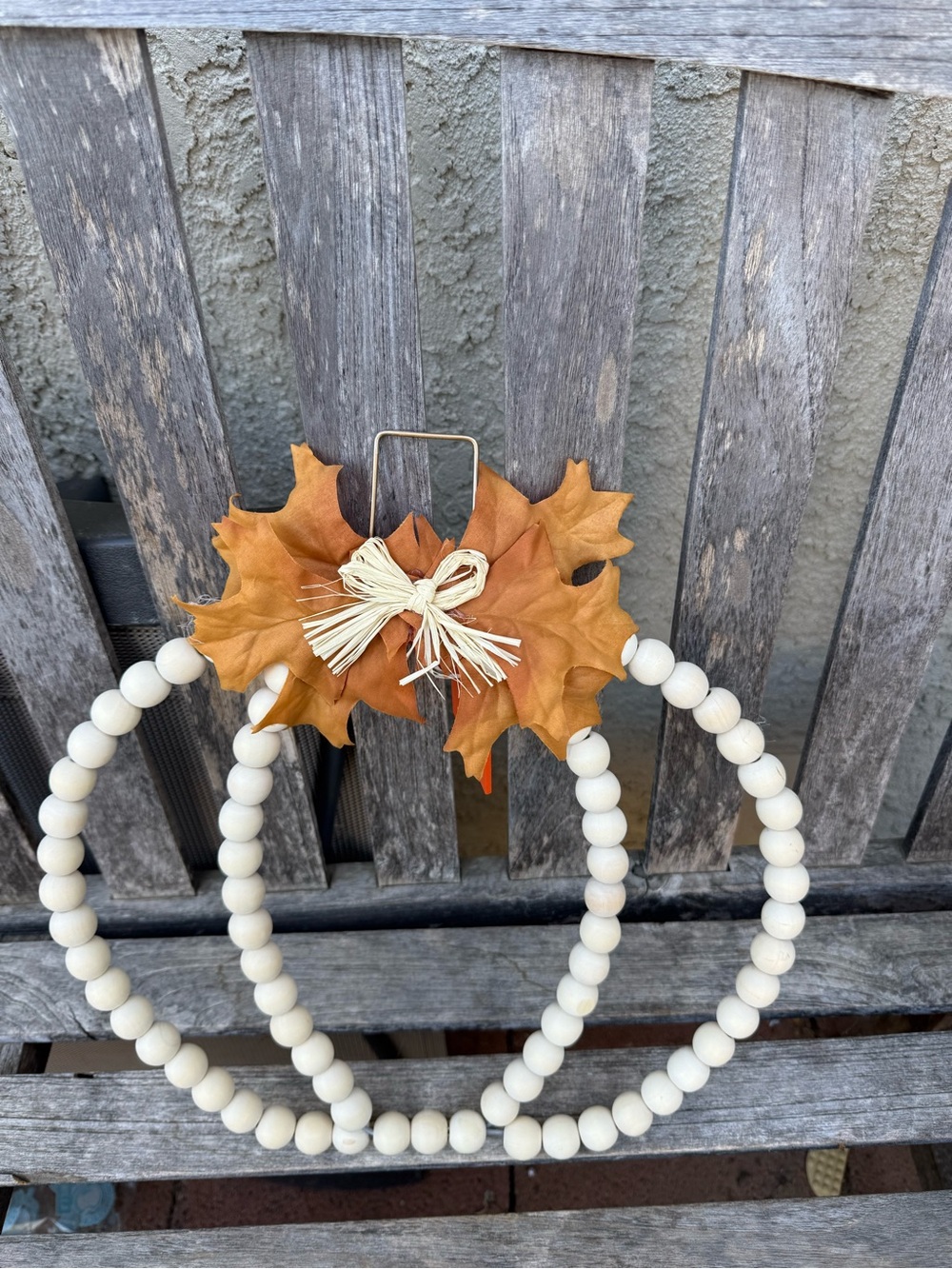 Autumn Beaded Door Hanger with Orange Maple Leaves home decor fall holiday new